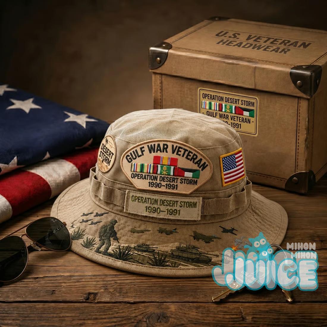 Gulf War Veteran Operation Desert Storm 1990–1991 Bucket Hat - Front View