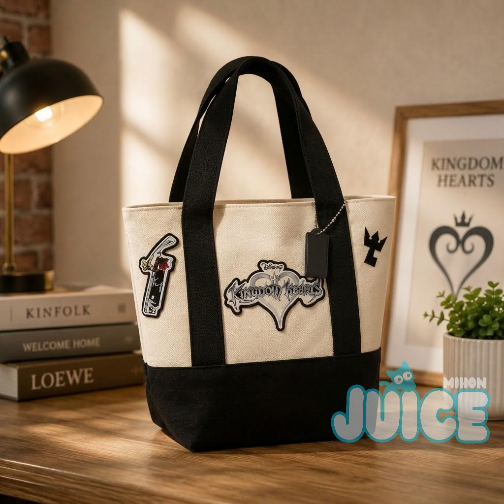 Kingdom Hearts Patch Canvas Tote Bag - Front View