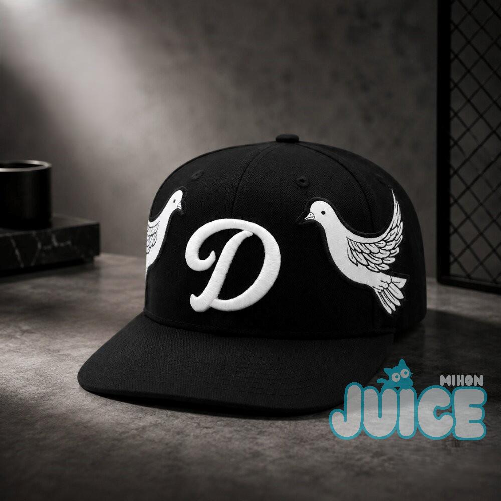 Letter D Flying Doves Baseball Cap - Detail View