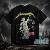 Metallica And Justice For All Hammer Of Justice Crushes You 1988 T-Shirt - upper right close-up