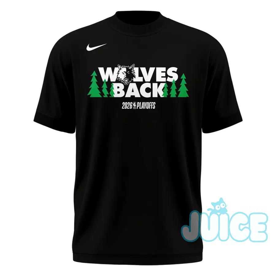 Minnesota Timberwolves Wolves Back 2026 Playoffs T-Shirt - Detail View