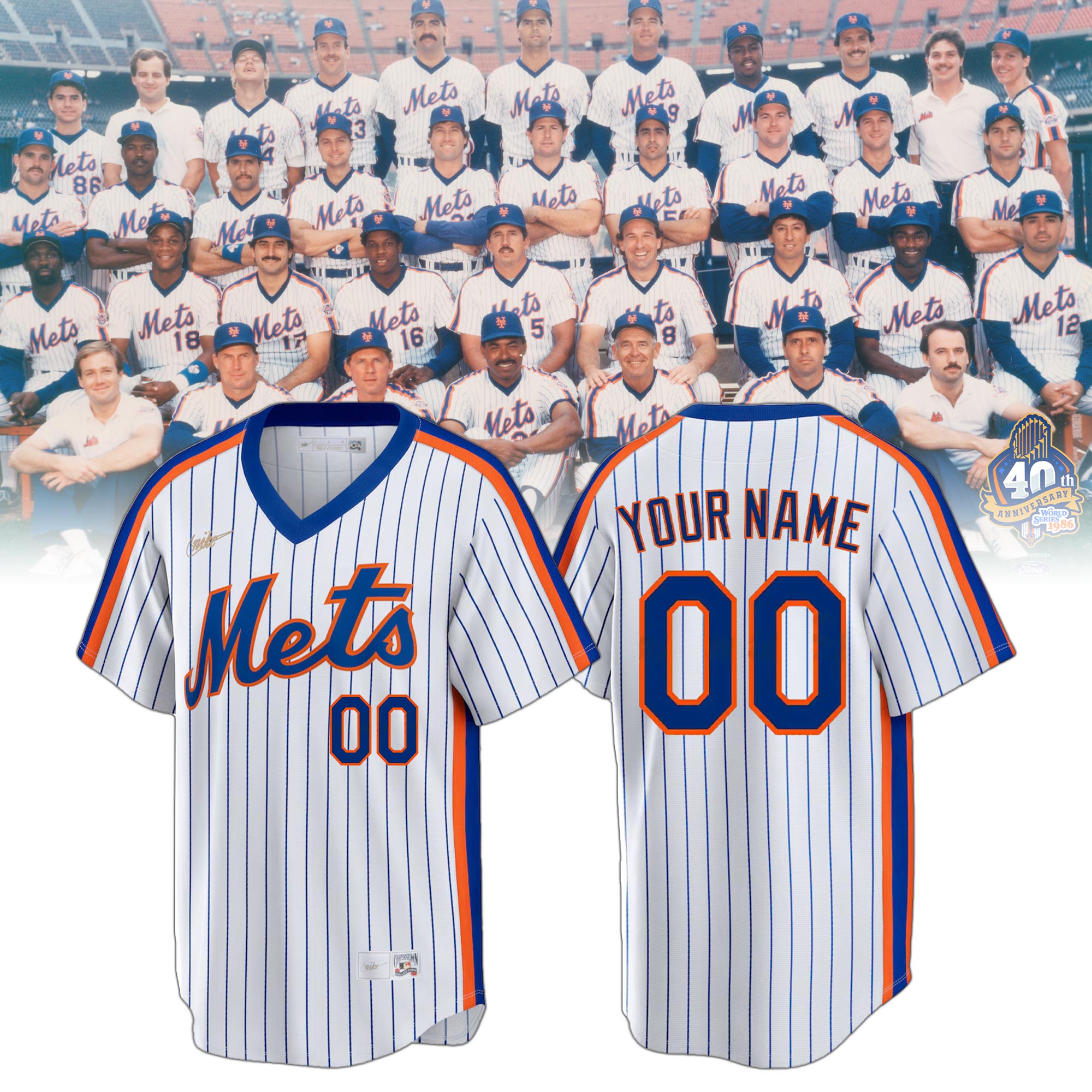 New York Mets 40th Anniversary 1986 World Series 2026 Custom Baseball Jersey New York Mets 40th Anniversary 1986 World Series 2026 Custom Baseball Jersey