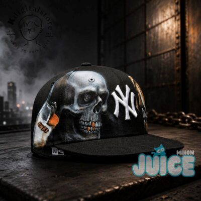 New York Yankees Bart Simpson Skull Painted Baseball Cap