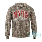 San Francisco 49ers Camo Faithful To The Bay Hoodie - flat-lay back and front views