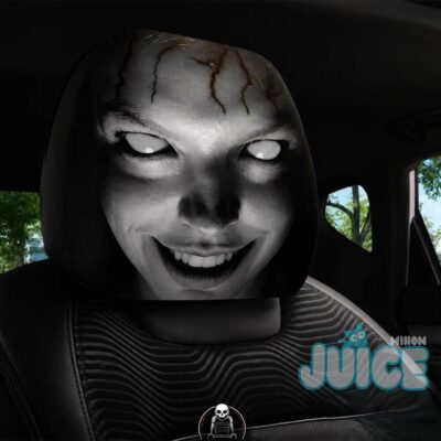 Scary Face Halloween 2026 Car Headrest Cover