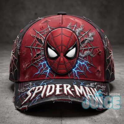 Spider-Man Electric Web Distressed Baseball Cap Spider-Man Electric Web Distressed Baseball Cap