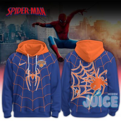New York Knicks Spider-Man Brand New Day Web Hoodie New York Knicks Spider-Man Brand New Day Web Hoodie