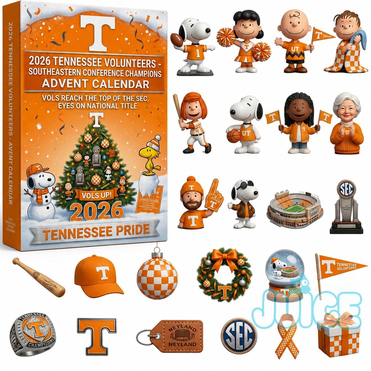 Tennessee Volunteers Southeastern Conference Champions Advent Calendar 2026 - full product display with all