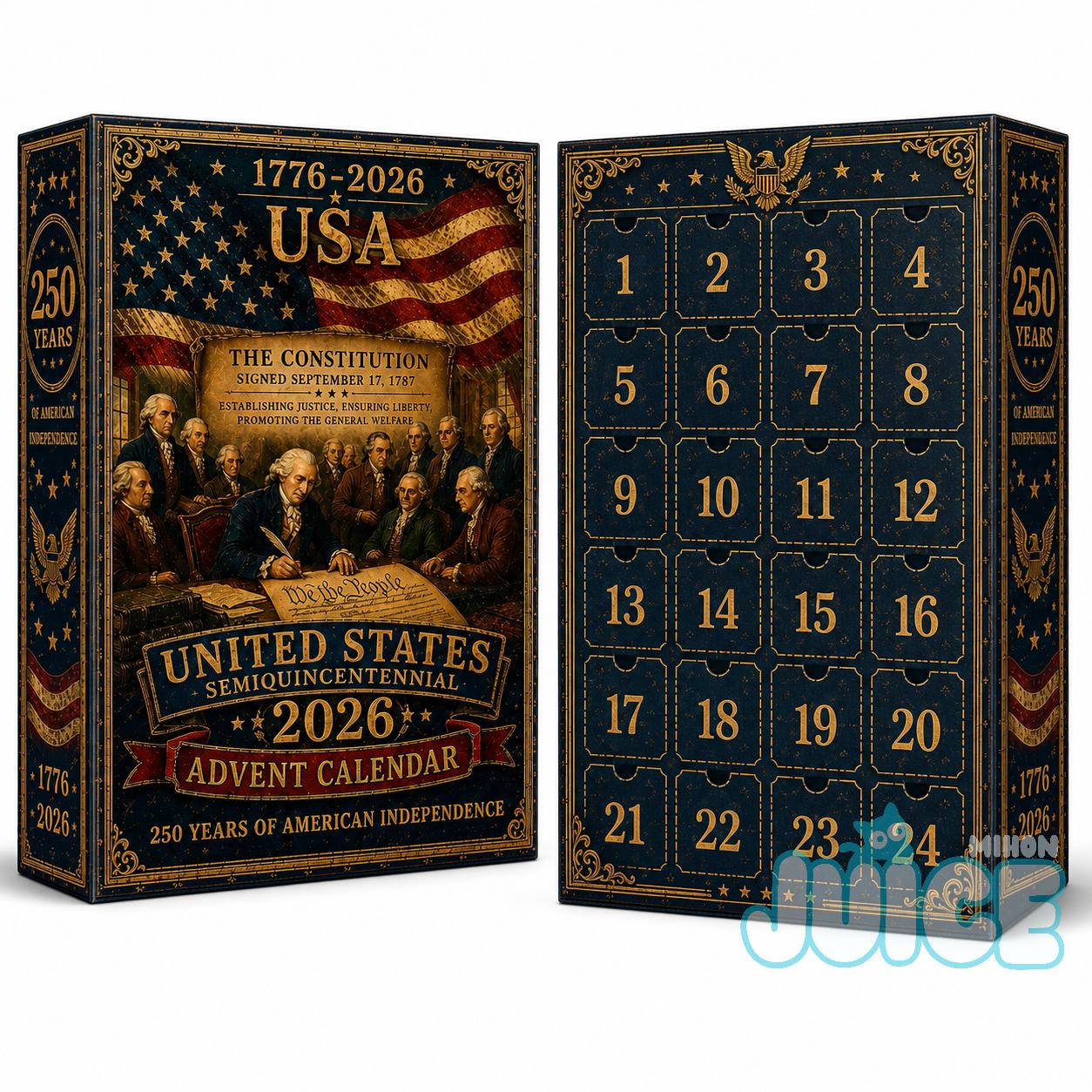 United States Semiquincentennial 2026 250 Years of American Independence Advent Calendar - calendar box detail
