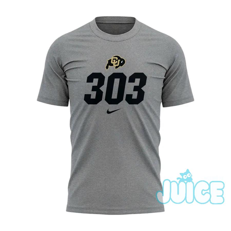 Colorado Buffaloes Folsom Field 303 Area Code T-Shirt - Detail View