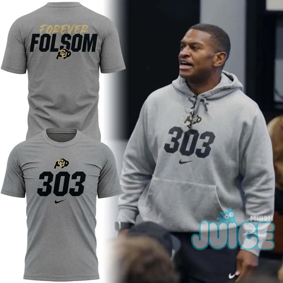 Colorado Buffaloes Folsom Field 303 Area Code T-Shirt - Front View