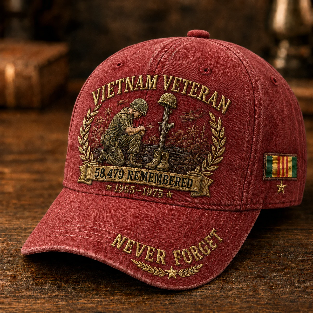 Vietnam Veteran 58,479 Remembered 1955-1975 Cap Vietnam Veteran 58,479 Remembered 1955-1975 Cap