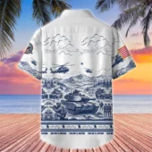 Vietnam Veterans of America Engraved Military Landscape Hawaiian Shirt