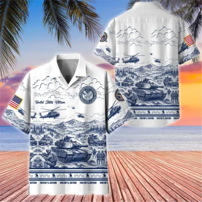 Vietnam Veterans of America Engraved Military Landscape Hawaiian Shirt