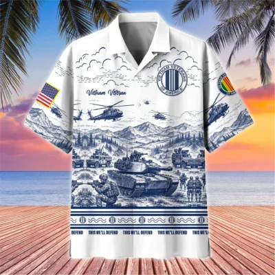 Vietnam Veterans of America Engraved Military Landscape Hawaiian Shirt