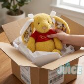Winnie The Pooh Bunny Plush Toy - close-up of the head and right side
