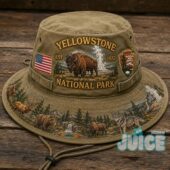 Yellowstone National Park Wildlife Landscape Bucket Hat